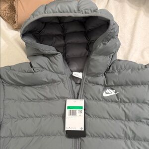 Nike Charcoal Hooded Puffer Jacket
